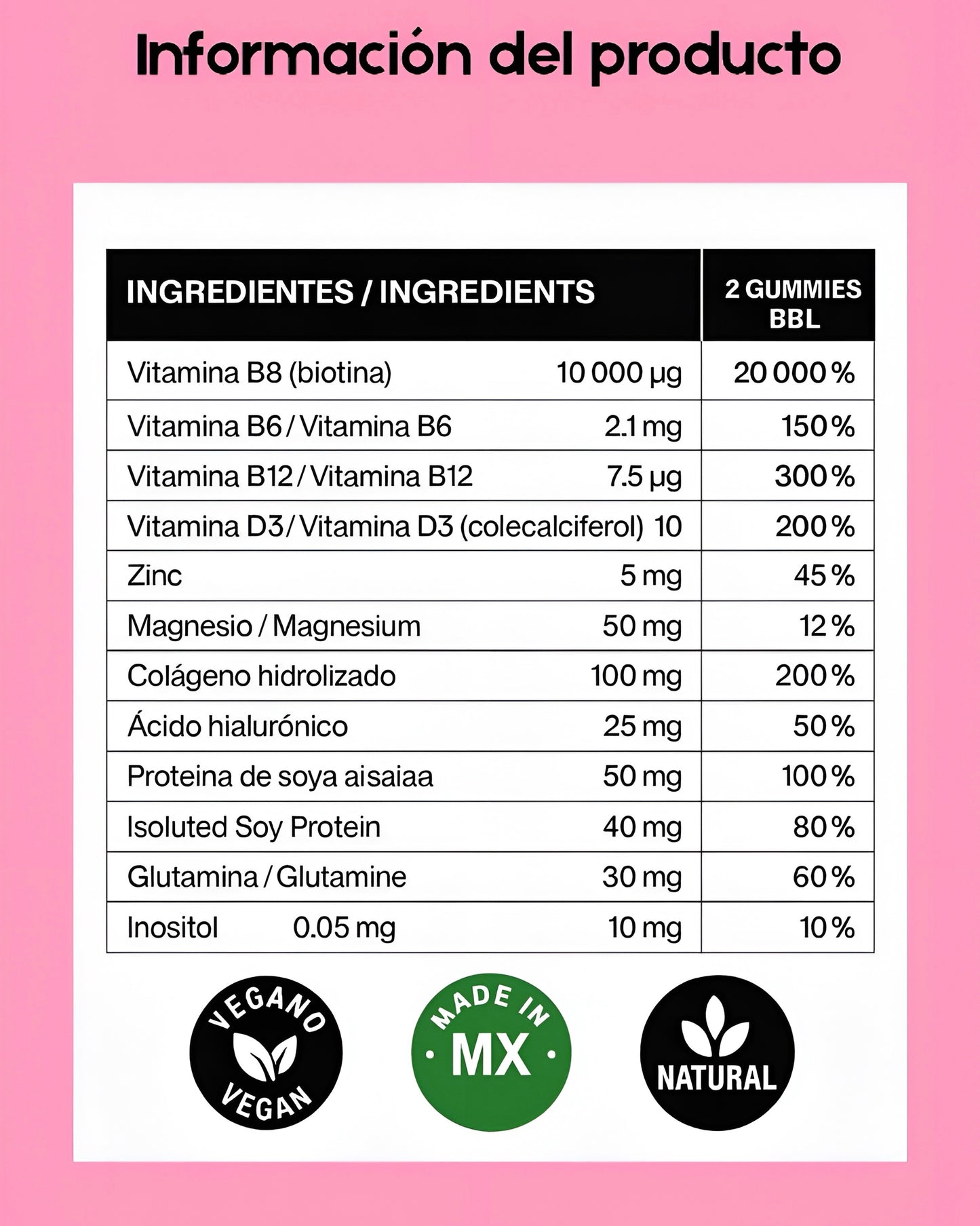 Gummies BBL - Normal. | 120 Gotimas Premium ( 2 Meses )